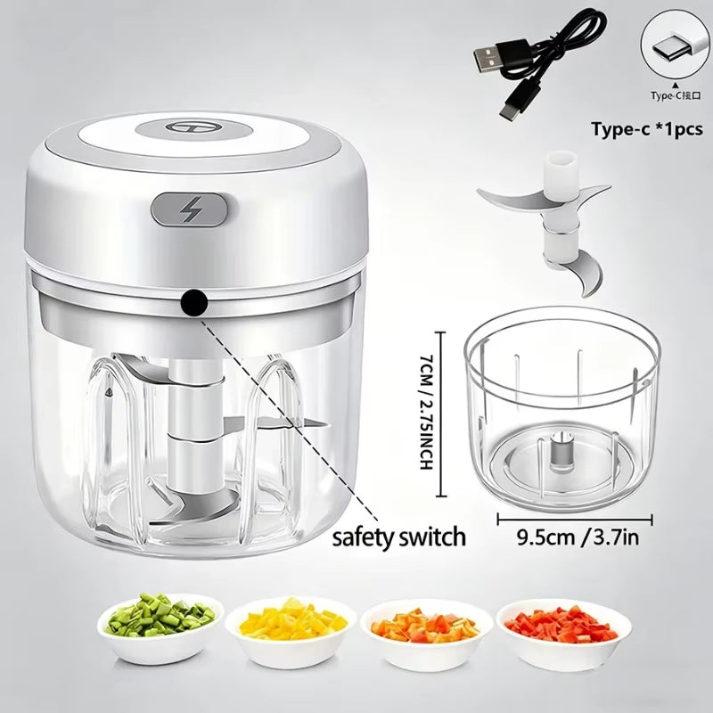 Picadora Eléctrica Inalámbrica De Ajo Y Verdura 250 Ml