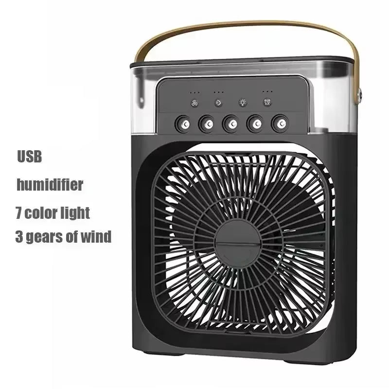 Mini Enfriador De Aire 3 En 1 Con Humidificador Y Luz LED