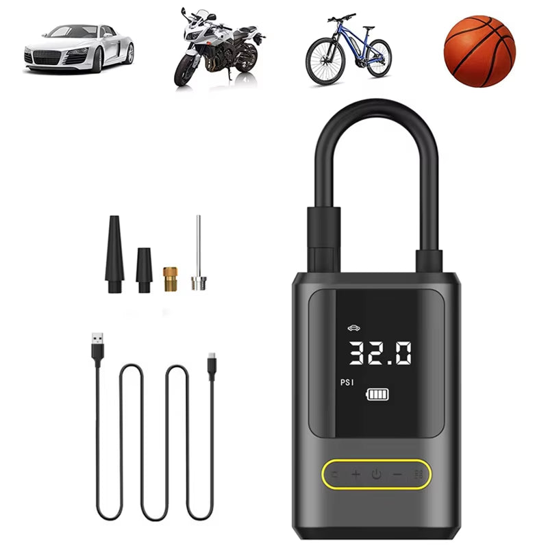 Inflador De Ruedas Inalámbrico Portátil Para Coche, Moto Y Bici