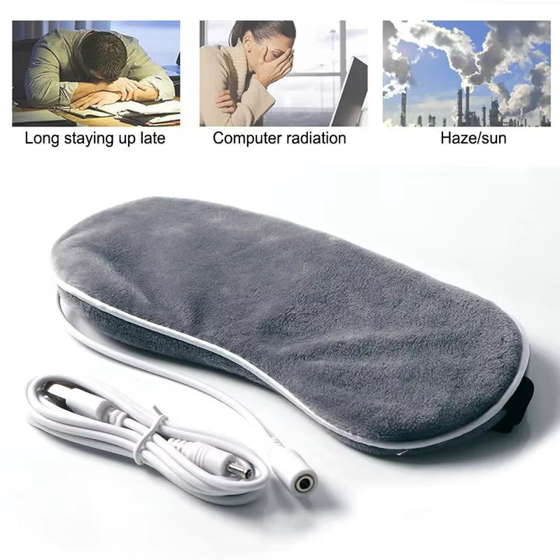 USB Heating Steam Eyeshade Sleeping Eye Mask anti Dark Circle Eye Patch Eye Massager Fatigue Relief Sleep Travel Eye Shade Mask