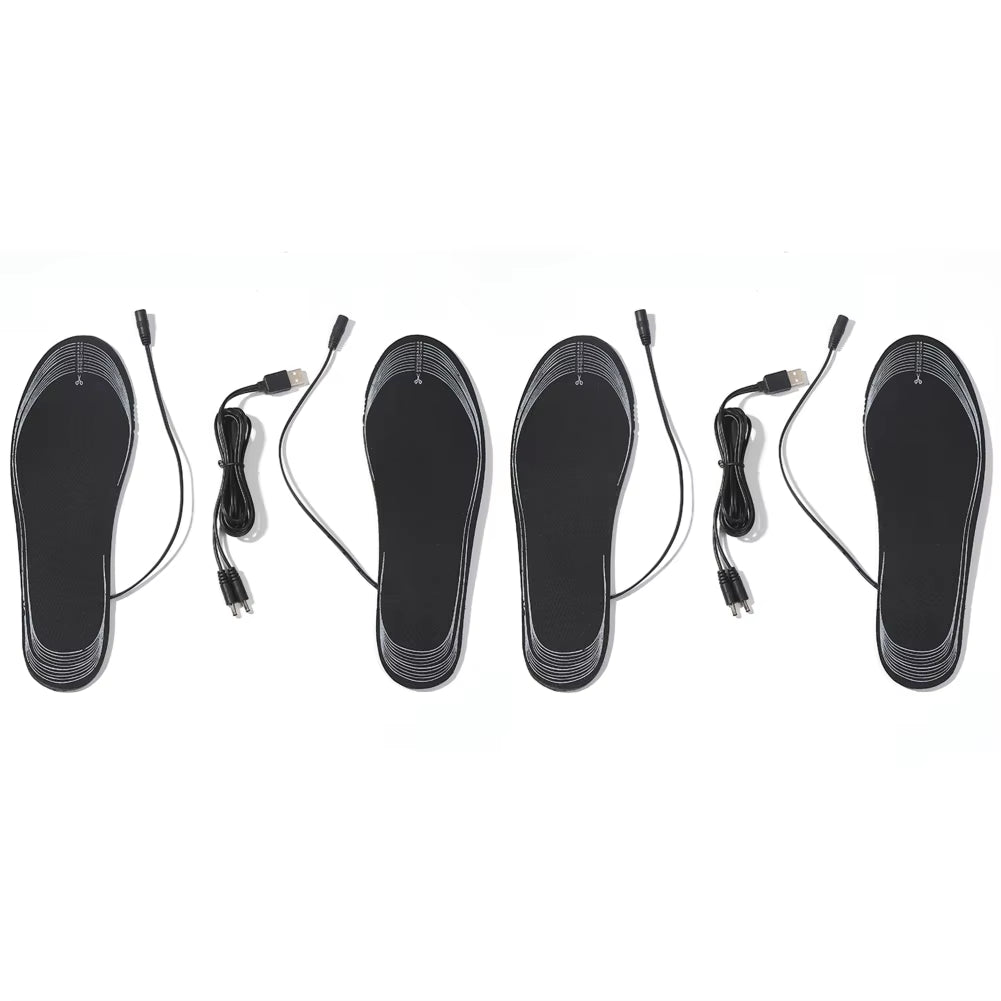 USB Rechargeable Heated Insoles, Adjustable Temperature 3 Levels Electric Foot Warmer for Winter Outdoor Skiing Hiking Camping