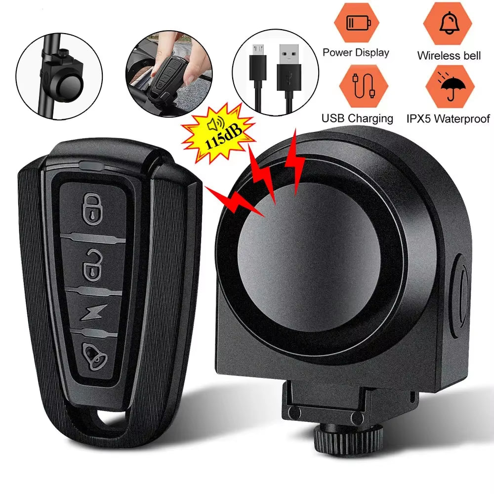 Alarma Antirrobo Recargable Con Mando Para Bici Y Moto