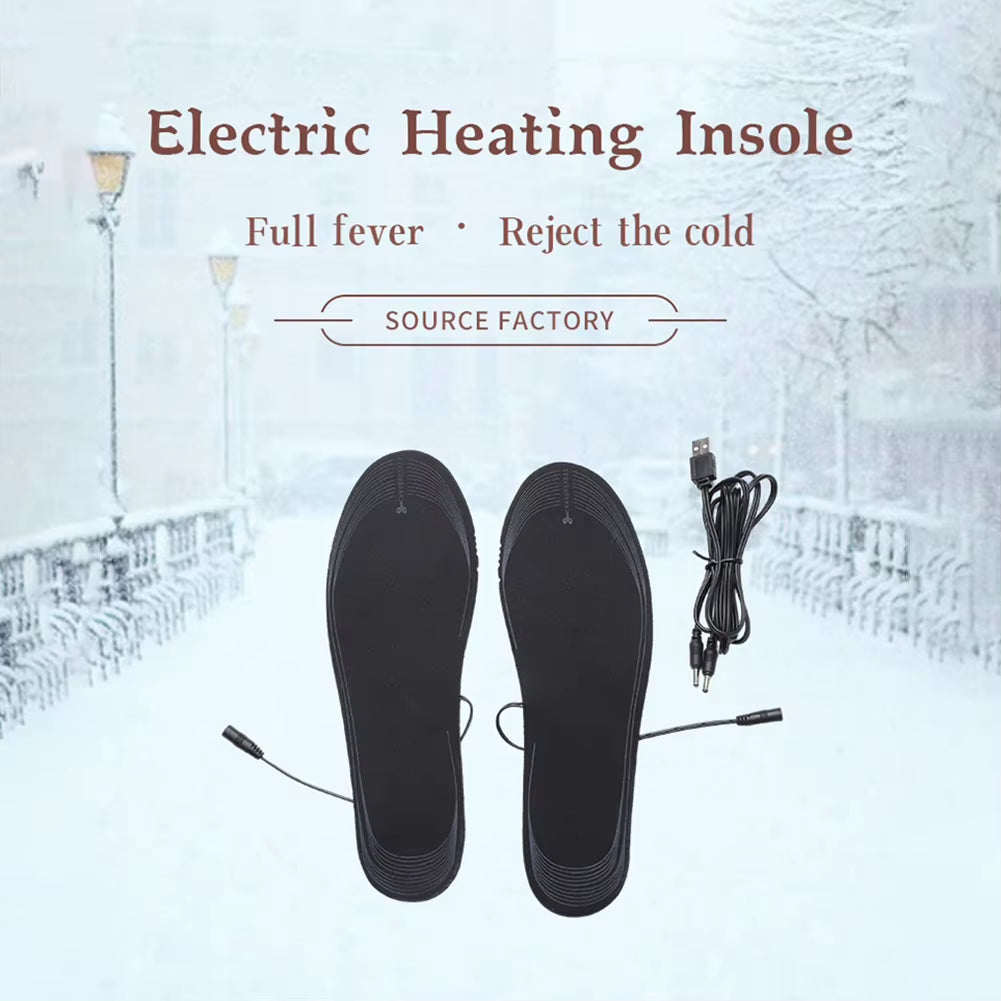 USB Rechargeable Heated Insoles, Adjustable Temperature 3 Levels Electric Foot Warmer for Winter Outdoor Skiing Hiking Camping