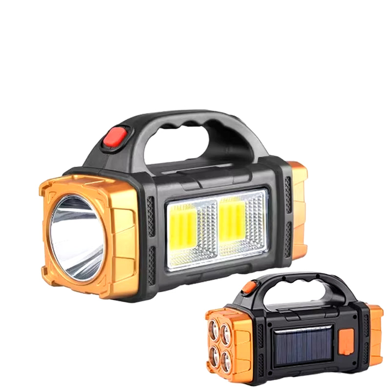 Linterna Solar Recargable Con Luz De Trabajo Y Carga Para El Móvil