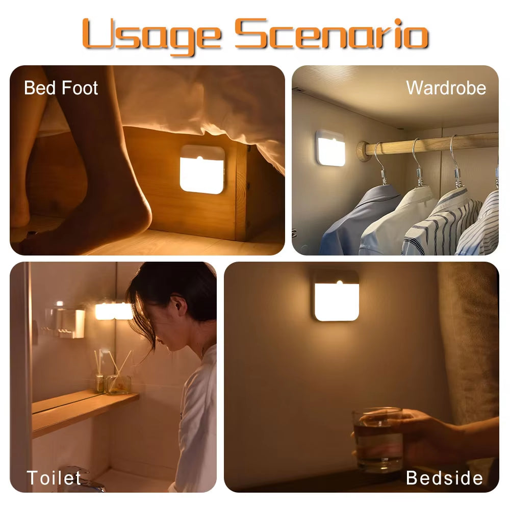 Luz LED Recargable Con Sensor De Movimiento Para Armarios Y Escaleras