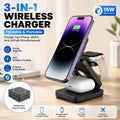 Cargador Inalámbrico 3 En 1 Para Móvil, Reloj Y Auriculares