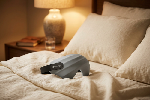 Antifaz Dreamlight 3D gris en el dormitorio [color:gris]