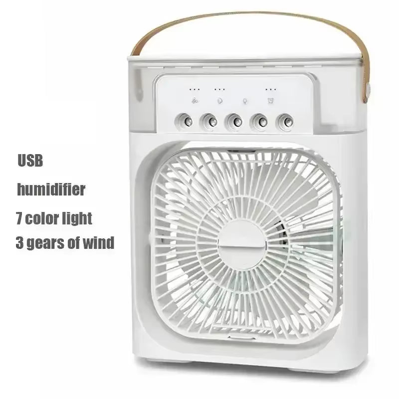 Mini Enfriador De Aire 3 En 1 Con Humidificador Y Luz LED