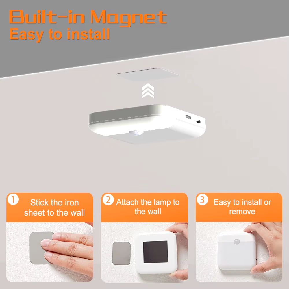 Luz LED Recargable Con Sensor De Movimiento Para Armarios Y Escaleras