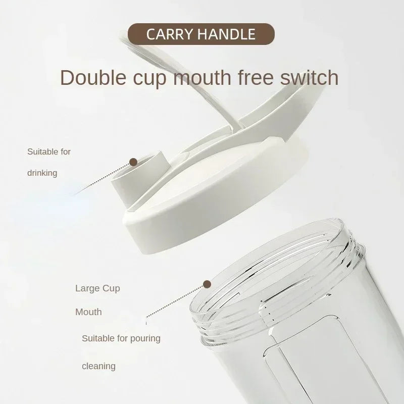 Vaso Mezclador Eléctrico Recargable 450 Ml Para Batidos De Proteína