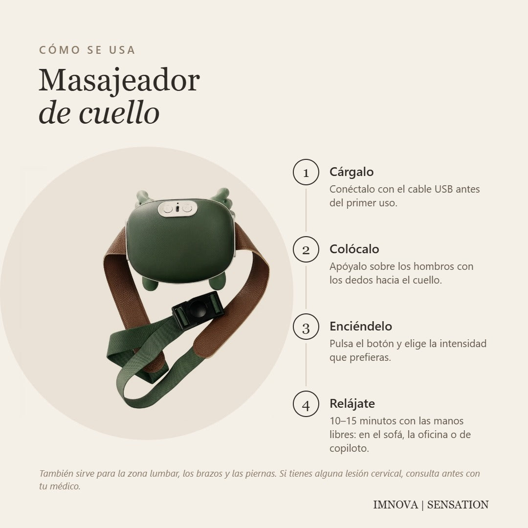 Masajeador De Cuello Y Hombros Inalámbrico Con Dedos Biónicos